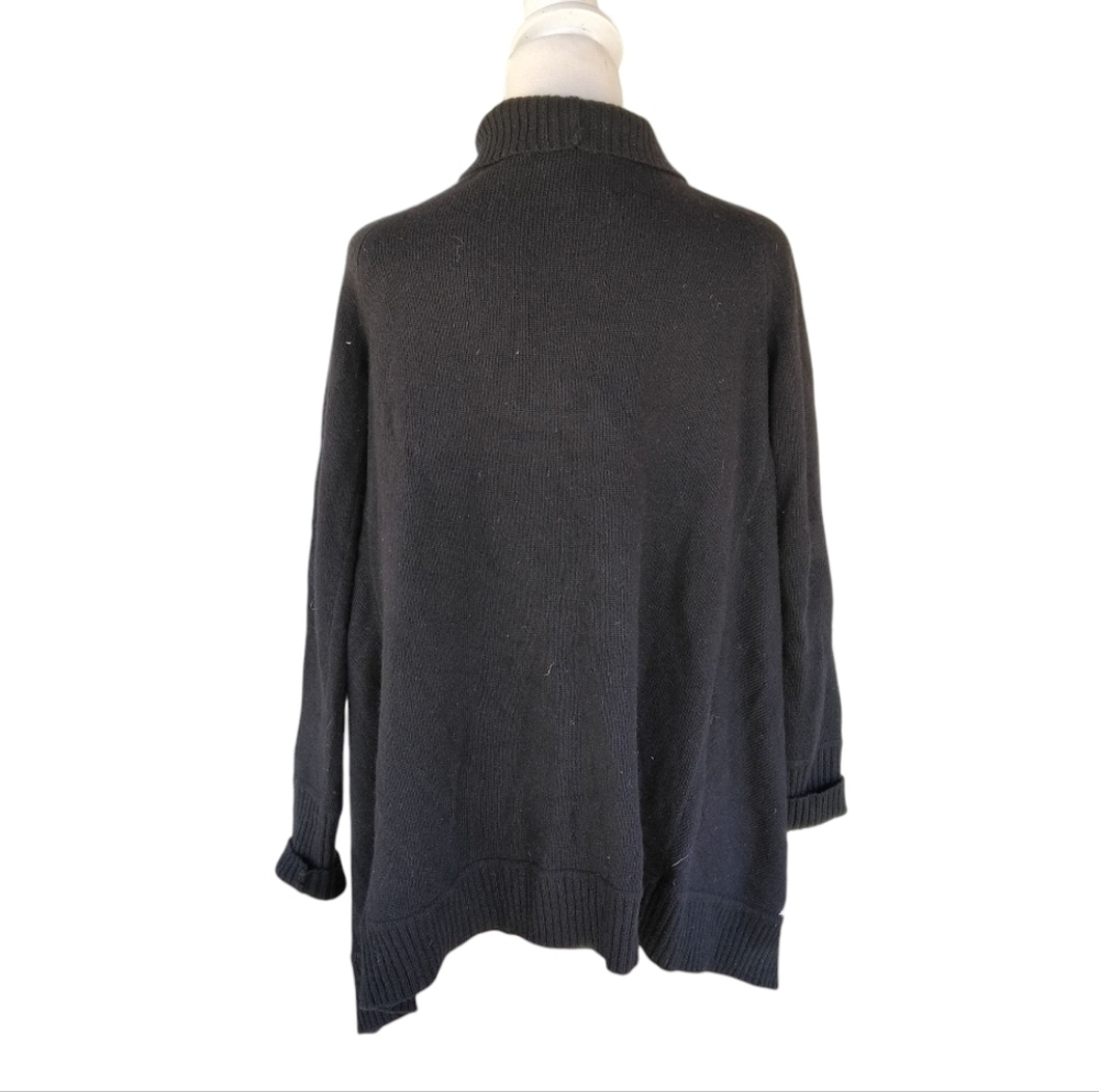 Banana Republic Italian Yarn Black Cream Drape Open Front Cardigan Size Small - Picture 5 of 8